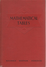 Mathematical Tables The Carnegie Institute of Technology 1937 Book - $5.00