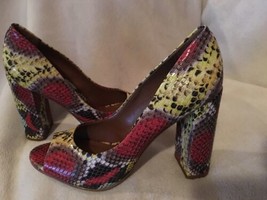 Steve Madden Shaunaa Peep Toe Pump snake print multi sz 5.5 new - £21.53 GBP