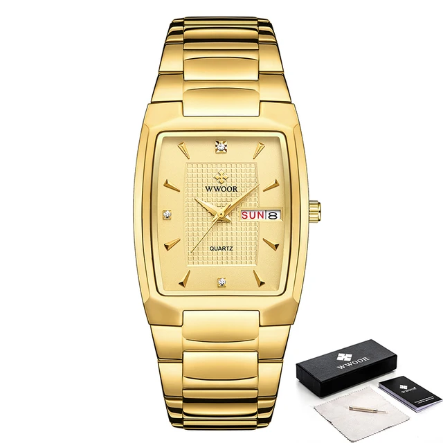 Fashion Men Watch  Luxury  Square Watches For Men stainless steel Waterproof Qua - £26.54 GBP