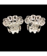 Set of 2 King Clear Glass Taper Candle Holders Made in Indonesia 2 Inches - £24.77 GBP
