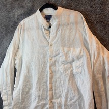 Paul Fredrick Button Up Shirt Mens Large White Linen Longsleeve Formal B... - £13.29 GBP