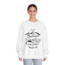 Unisex DryBlend Sweatshirt - Black and White Mountain Print, Nature Adve... - $40.17+