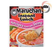 48x Cups Maruchan Instant Lunch Hot &amp; Spicy Shrimp Ramen Noodles Soup | 2.25oz | - £35.13 GBP