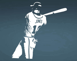 Chipper Jones Braves Baseball Player Vinyl Wall Sticker Decal 21&quot;h x 20&quot;w - £22.72 GBP