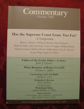 COMMENTARY magazine October 2003 Thomas L. Jeffers Terry Teachout John J Clayton - £6.79 GBP