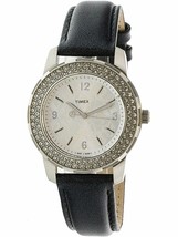 Timex Women&#39;s Premium T2P401 Silver Leather Quartz Fashion Watch - £44.75 GBP