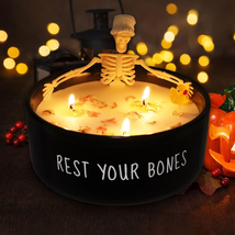 Halloween Skeleton Candles, Halloween Decorations Indoor Three Wick Candle Gifts - £23.36 GBP