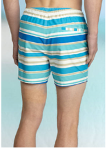 Men&#39;s Red Camel  Cotton Blend Lined Volley Swim Shorts XL Turquoise multi  - £12.43 GBP