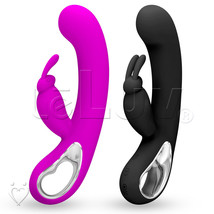 LeLuv Rabbit Vibrator Curved G-Spot Tip Hollow Handle Smooth Silicone - £31.45 GBP