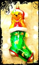 NEW Authentic Christopher Radko Disney WINNIE THE POOH Green Hand blown Ornament - £102.80 GBP