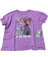 Disney Frozen Girls T-Shirt Elsa &amp; Anna Graphic Size 10/12 Purple NWT - $219.33 MXN