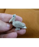 y-bir-pe-26 white gray Pelican carving FIGURINE gem SOAPSTONE PERU love ... - £6.75 GBP