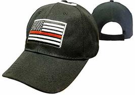 Thin Red Line Low Profile Fireman Baseball Cap - Black Firefighters USA Flag Hat - £7.61 GBP