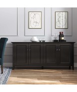 Amherst 66in Solid Wood 4-Door Storage Cabinet in Hickory Brown - $14,986.95 MXN