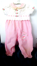 B T KIDS 6-9 mos. pink/white summer full length romper  (baby -side) - $3.00