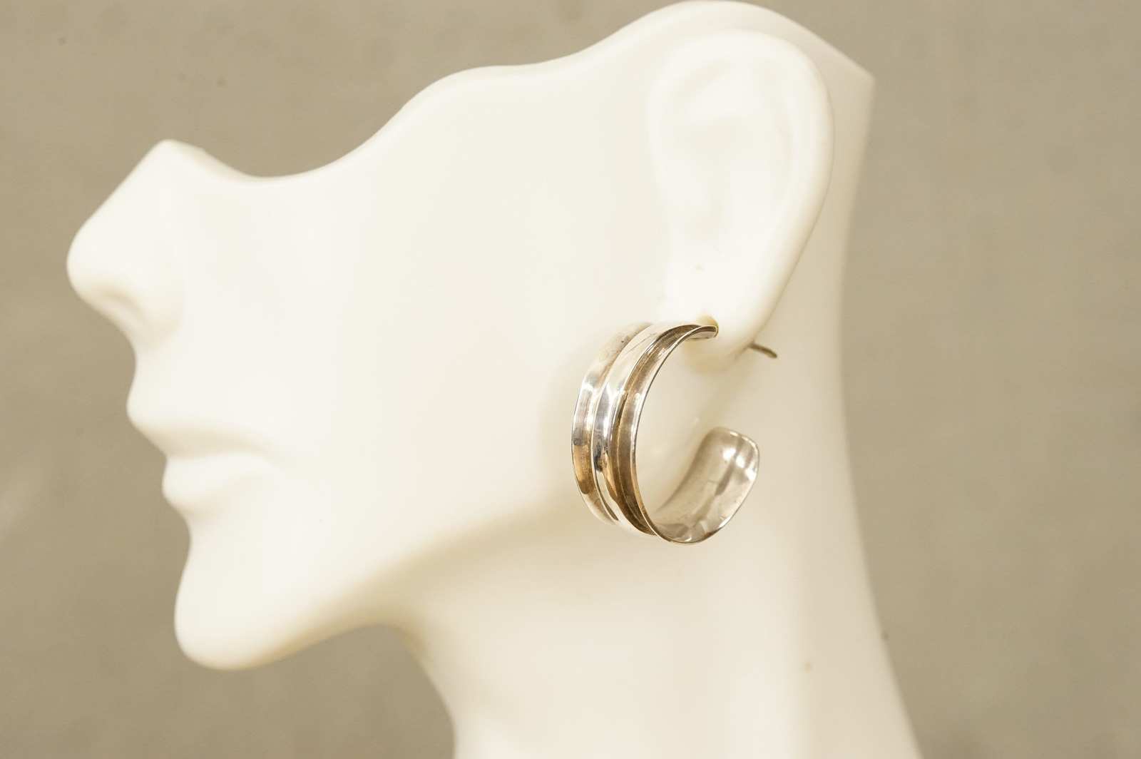Vintage Fine Jewelry 925 Sterling Silver Taxco Mexico 1&quot; Hoop Earrings P... - $28.99