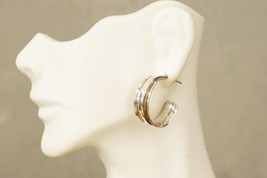Vintage Fine Jewelry 925 Sterling Silver Taxco Mexico 1&quot; Hoop Earrings P... - £23.14 GBP