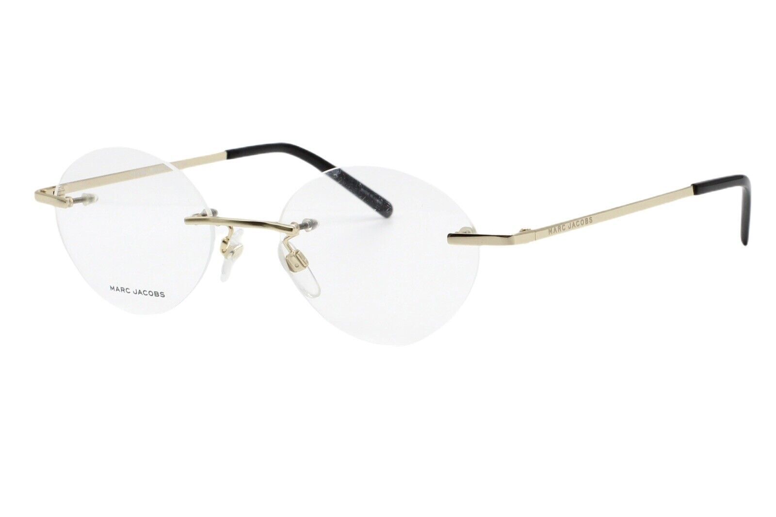 Marc Jacobs Marc 440/F J5G Gold Round Unisex Rimless Eyeglasses 50-18-140 W/Case - $55.20