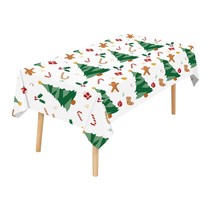 4 Pack Christmas Tree Tablecloth Disposable Christmas Plastic Tablecloth Table C - £11.14 GBP