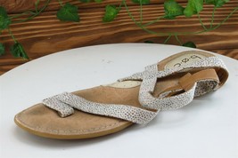 Born concept Sz 9 M Brown Strappy Fabric Women Sandals - £15.78 GBP