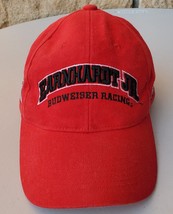 Nascar Hat Cap Strap Back Red Black Earnhardt Jr Budweiser - Vintage! - £18.33 GBP