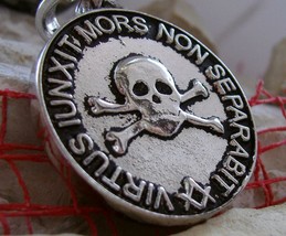 Rare Masonic Double Sided Medal Pendant Skull Memento Mori Square Compass BONES- - £19.81 GBP