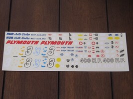 Fred Cady NASCAR 634 3 Norm Nelson Plymouth Hub Auto Sales Waterslide Decal 1/24 - $24.99