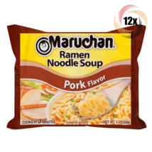 12x Bags Maruchan Instant Pork Flavor Ramen Noodle Soup | 3oz | Ready In Minutes - $17.74