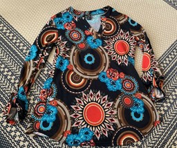 Win-Win Flower Button Sleeve Tunic Shirt Size S-M - £9.29 GBP