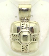 POLISHED EMBOSSED ACCENTS PENDANT REAL SOLID .925 STERLING SILVER 15.7 g - $78.40