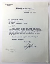 Thank You Note from Walter F. Mondale United States Senate 1975 to 3M Exec - $20.00