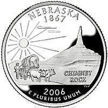 2006-D Nebraska Edelstein Brilliant Handgehoben Staat Quarter ~ Enthält - £2.45 GBP