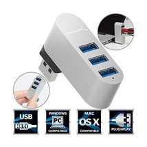 Sabrent Premium 3-Port Aluminum Mini USB 3.0 Rotatable Hub [90/180 Degre... - $33.00