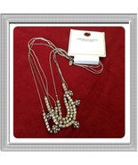 NWT American Eagle Three Strand Silver Tone Color Crystal Beaded Necklac... - £15.78 GBP