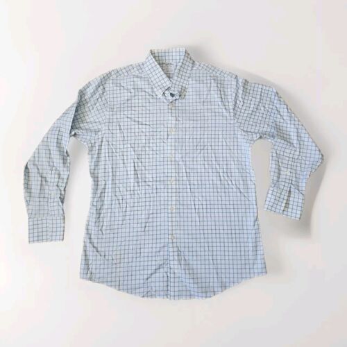 Brooks Brothers Regent Fit Button Up Shirt Mens 16-33 Supima Cotton Blue... - $16.78