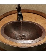 16&quot; Oval Copper Dual Mount Bathroom Sink 7&quot; Faucet &amp; Daisy Drain - $279.95