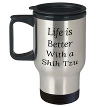 Life is Better with a Shih Tzu Travel Mug for Graduation Gifts from Friends, Cow - $24.45