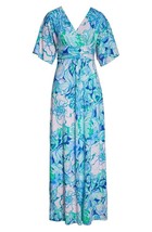 NWT Lilly Pulitzer Parigi Maxi in Party Thyme Floral Stretch Jersey Dress XXS - £102.55 GBP