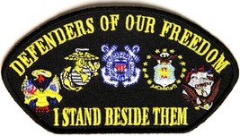 Defenders Of Freedom Usmc Army Navy Air Force Uscg I Stand Beside Them 5&quot; Patch - £19.65 GBP