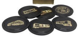 Union Pacific Railroad Black 1971 Safety First Award Set Of 8 Drink Coas... - $16.82