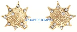 Glo Earrings New With Silver Clear Rhinestones Pendant Head Stud Post St... - $12.99