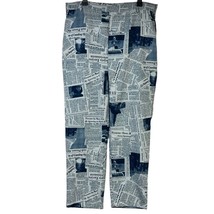 Fashion Nova Pants Newspaper Print Stretch Pockets English Women Size 1XL BX8401 - £11.70 GBP