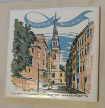 VTG Boston Old North Church Tile Trivet Screencraft Tile 6" - $14.75 VTG Boston Old North Church Tile Trivet Screencraft Tile 6" - $14.75