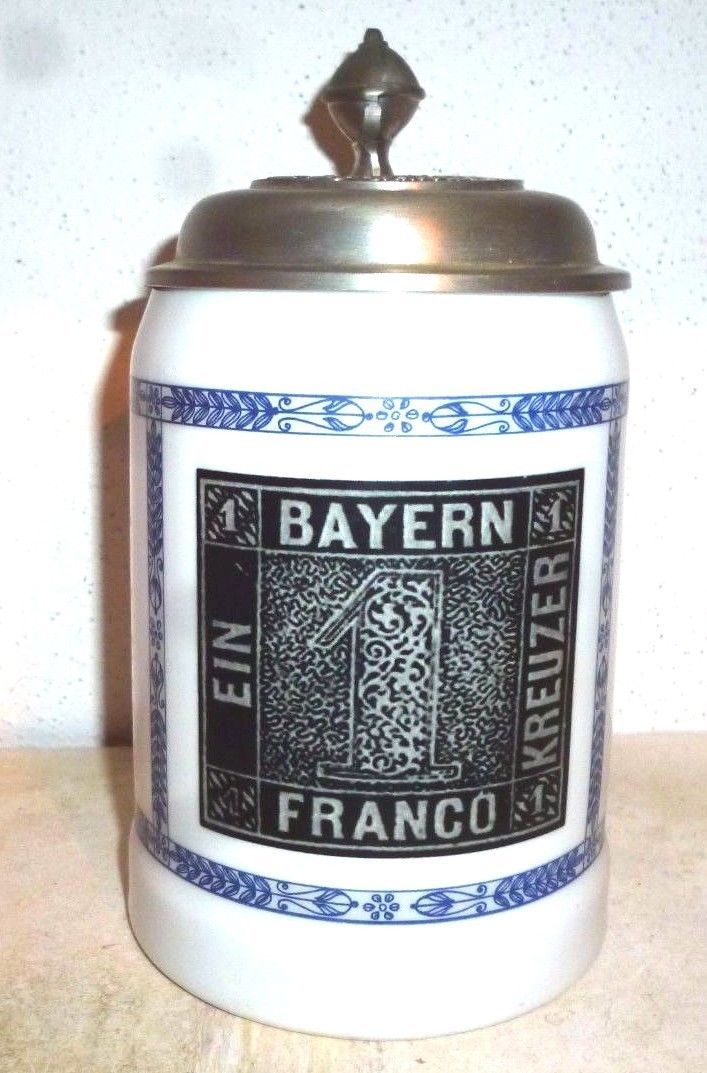 Deutsche Post Nuremberg Schwarzer Einser  lidded German Beer Stein - $14.95