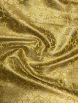 Indian Brocade fabric Yellow &amp; Gold Fabric Wedding Fabric, Abaya Fabric ... - $7.49+