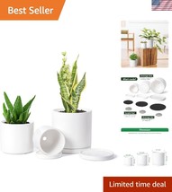 Set of 3 White Terracotta Planter Pots (4.2&quot;, 5.3&quot;, 6.5&quot;) - Modern Elegance - $48.00