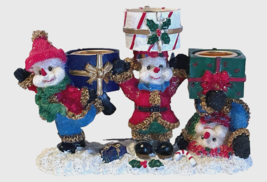 Snowman Candle Stick Holders 4&quot; Tall x 5.5&quot; Long x 2&quot; Wide - £15.65 GBP