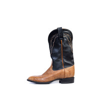 Vtg Tony Lama Boots 8.5 Brown &amp; Black Cowboy Boots Usa Womens 8.5 - £111.88 GBP