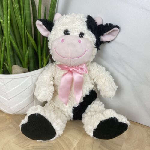 Primary image for Kelly Toys Happy Go Fluffy Sitting Animal Pink Now Cow Easter Baby 13”