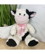 Kelly Toys Happy Go Fluffy Sitting Animal Pink Now Cow Easter Baby 13” - £11.00 GBP